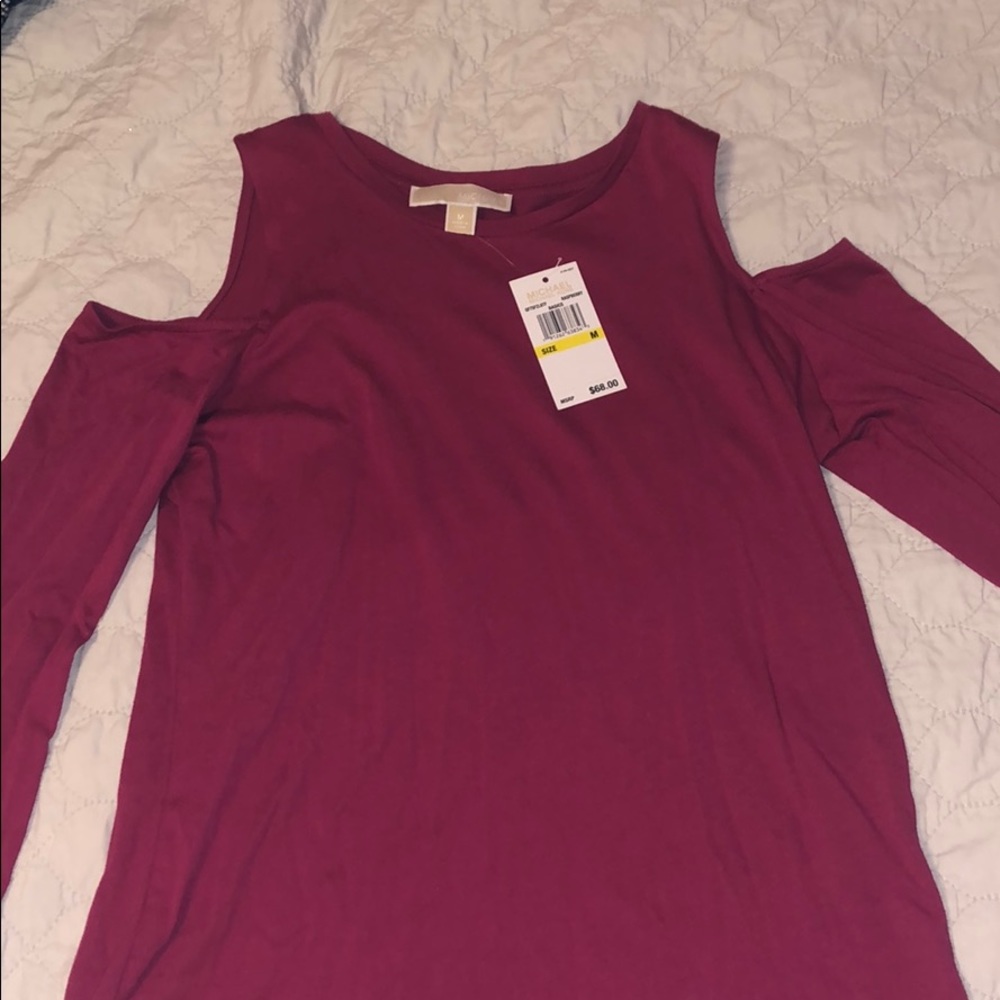 Michael Kors Cut Shoulders Long Sleeve Shirt